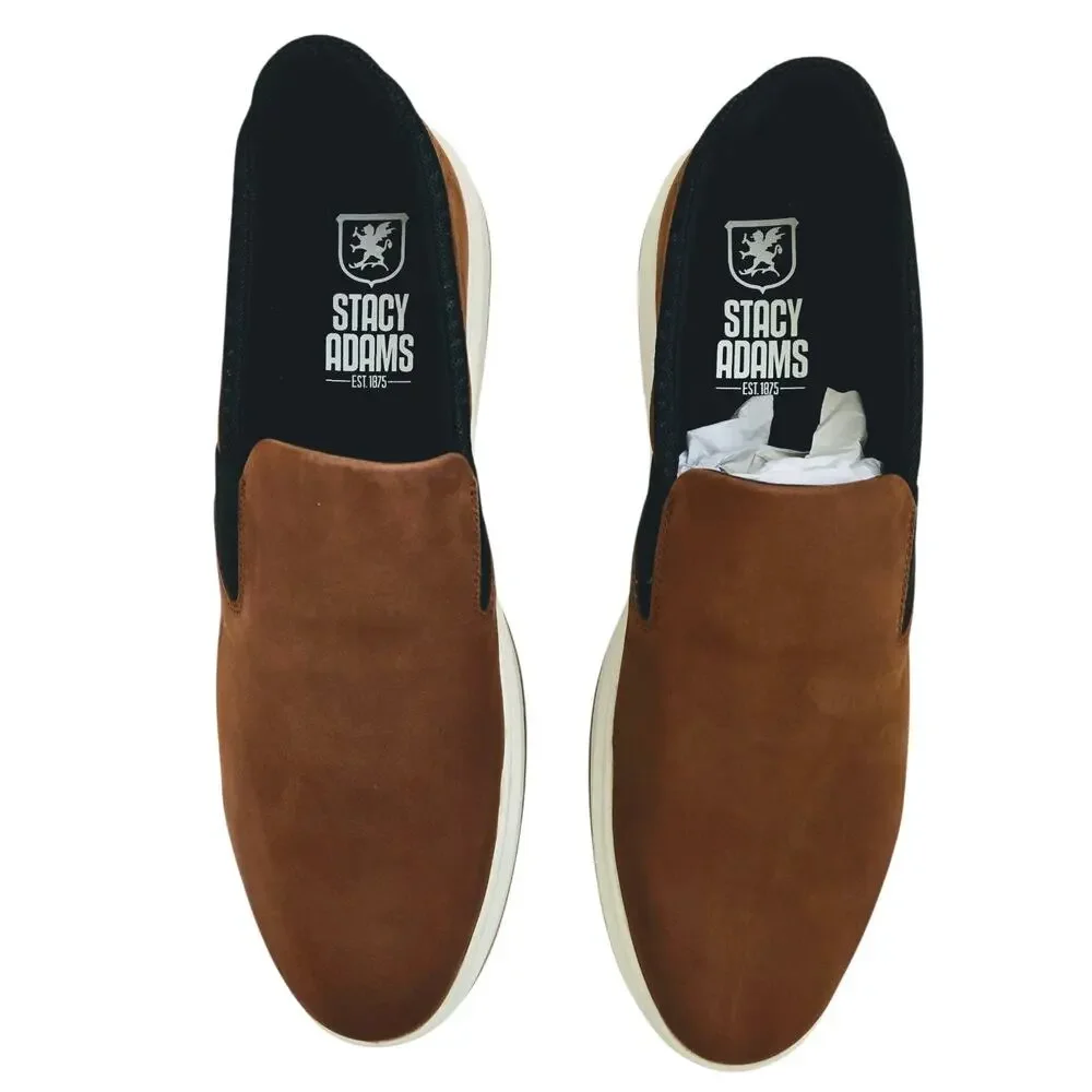 Stacy Adams‎ Colson Slip On Men's Shoes Cognac Brown Size 15M - NEW